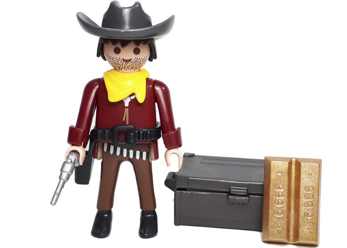 Playmobil Vaquero con maletín del oro playmobil