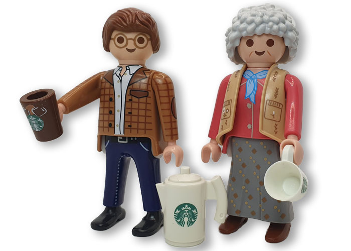 Playmobil Pareja abuela y chico Starbuck playmobil