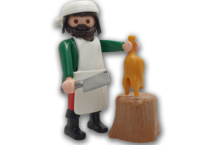 Playmobil Aldeano carnicero con pollo v4 playmobil