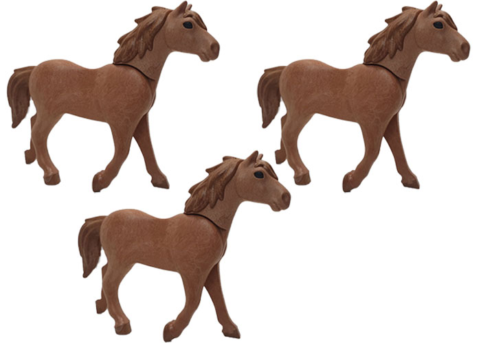 Playmobil Caballo marrón Pack X3 playmobil