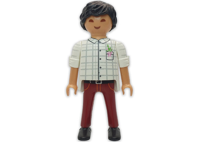 Figura Chico asiático camisa cuadros playmobil