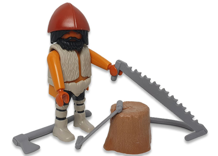 Playmobil Leñador con tronco y serrucho playmobil